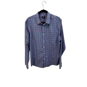 Untuckit men's blue plaid non wrinkle button down size xl